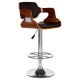 Rogano Walnut And Chrome Faux Leather Bar Chair - Black