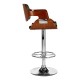 Rogano Walnut And Chrome Faux Leather Bar Chair - Black
