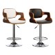 Rogano Walnut And Chrome Faux Leather Bar Chair - Black