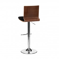 Rogano Walnut Square Back Bar Chair - Black