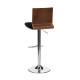Rogano Walnut Square Back Bar Chair - Black