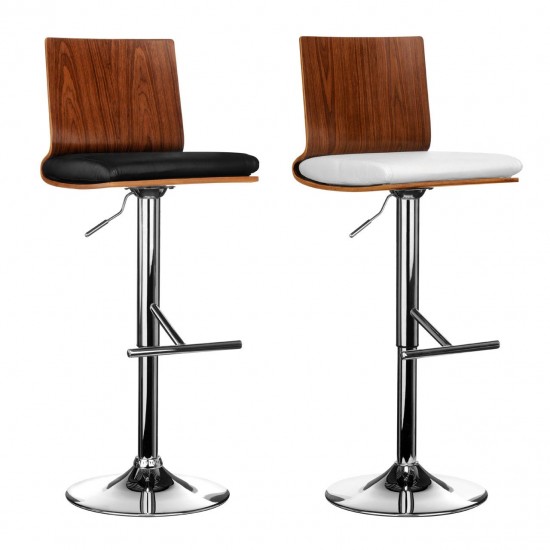 Rogano Walnut Square Back Bar Chair - Soft White