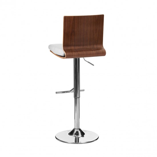 Rogano Walnut Square Back Bar Chair - Soft White