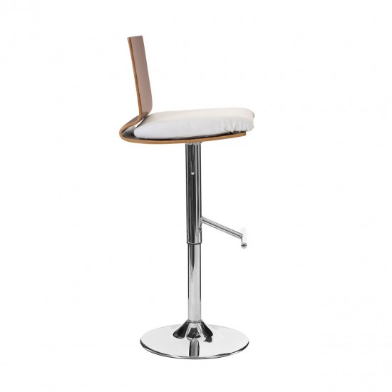 Rogano Walnut Square Back Bar Chair - Soft White