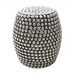 Moura Silver Finish Beaded Stool