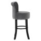 Beaumont Grey Velvet And Silver Stud Bar Chair