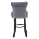 Beaumont Grey Velvet And Silver Stud Bar Chair