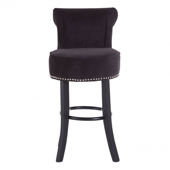 Beaumont Black Velvet And Silver Stud Bar Chair