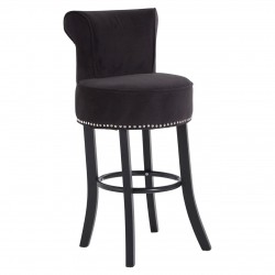 Beaumont Black Velvet And Silver Stud Bar Chair