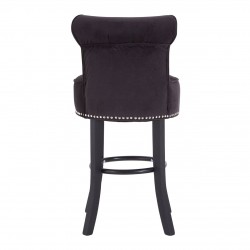 Beaumont Black Velvet And Silver Stud Bar Chair
