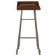 Shoreditch Brown Leather Industrial Bar Stool 