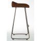 Shoreditch Brown Leather Industrial Bar Stool 