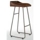 Shoreditch Brown Leather Industrial Bar Stool 