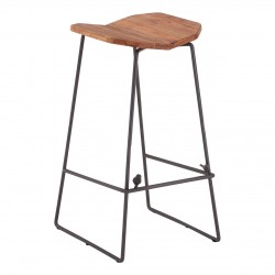Shoreditch Wood And Black Metal Bar Stool