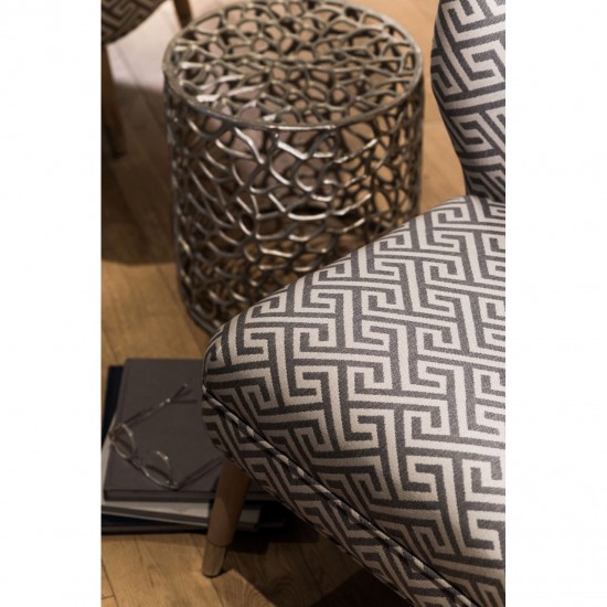 Moura Silver Finish Stools - Tables