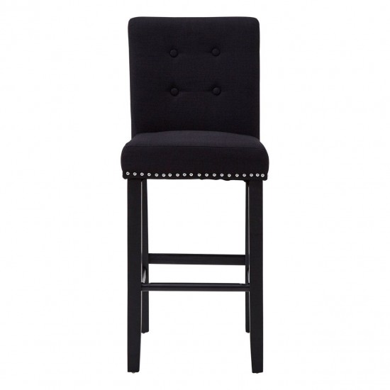 Beaumont Black Button Back Bar Chair