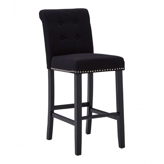 Beaumont Black Button Back Bar Chair