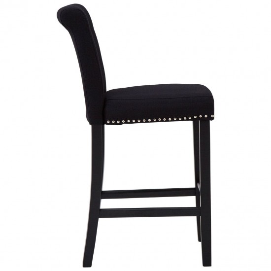 Beaumont Black Button Back Bar Chair