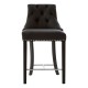 Beaumont Black Faux Leather Button Bar Chair