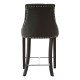 Beaumont Black Faux Leather Button Bar Chair
