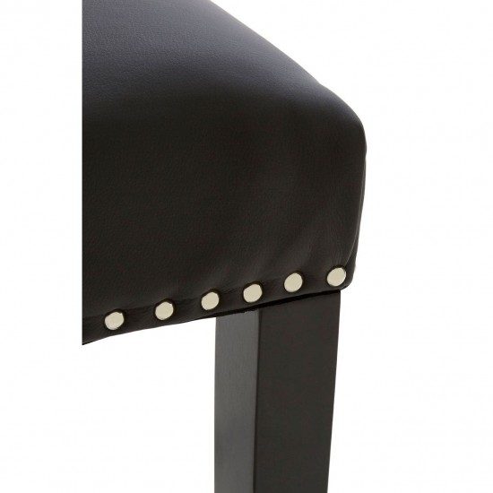 Beaumont Black Faux Leather Button Bar Chair