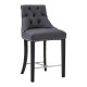 Beaumont Grey Faux Leather Button Bar Chair
