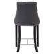 Beaumont Grey Faux Leather Button Bar Chair