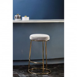 Lexington Grey Velvet Bar Stool