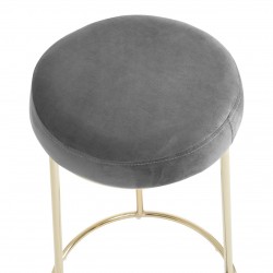 Lexington Grey Velvet Bar Stool