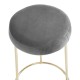 Lexington Grey Velvet Bar Stool