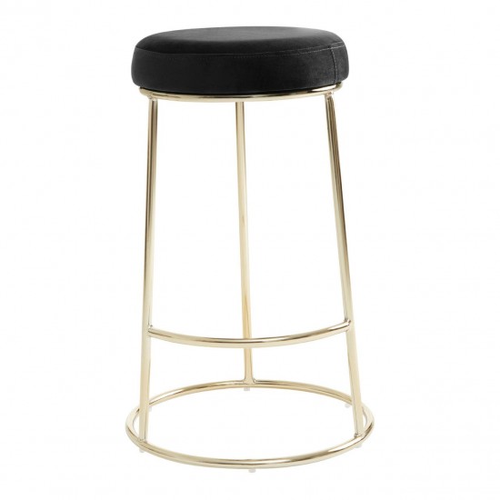 Lexington Black Velvet Bar Stool