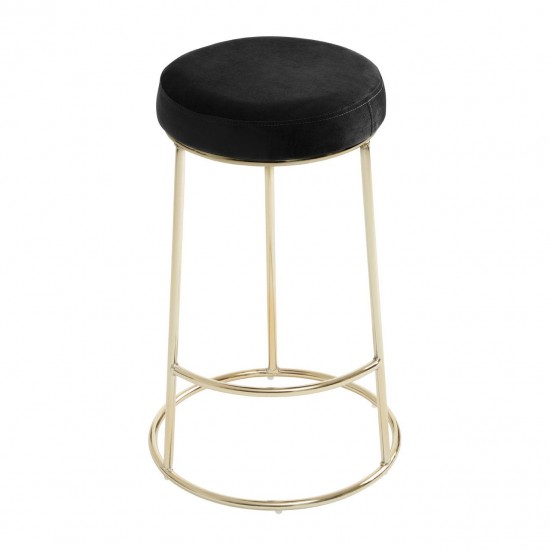 Lexington Black Velvet Bar Stool