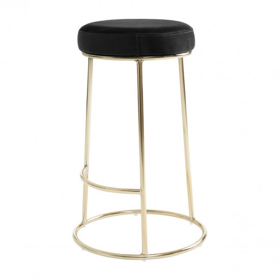 Lexington Black Velvet Bar Stool