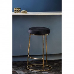 Lexington Black Velvet Bar Stool
