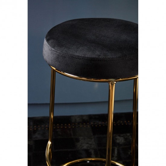 Lexington Black Velvet Bar Stool