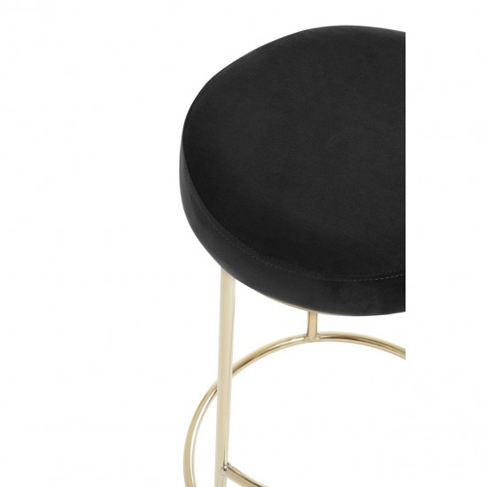 Lexington Black Velvet Bar Stool