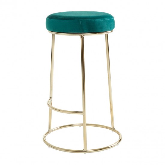 Lexington Green Velvet Bar Stool