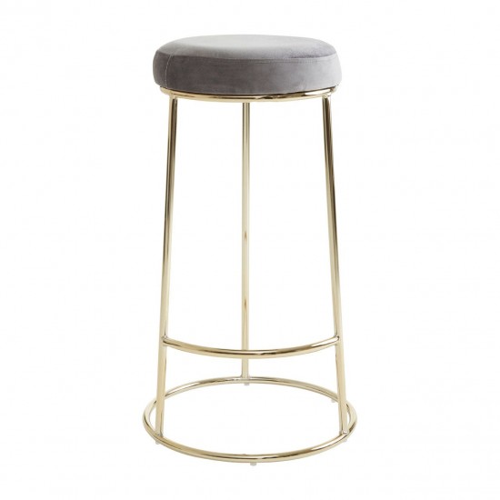 Lexington Tall Grey Velvet Bar Stool