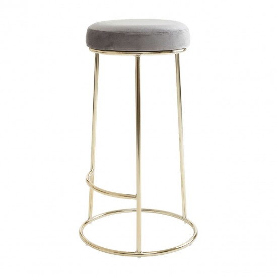 Lexington Tall Grey Velvet Bar Stool