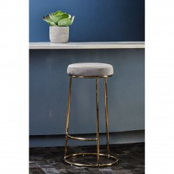 Lexington Tall Grey Velvet Bar Stool