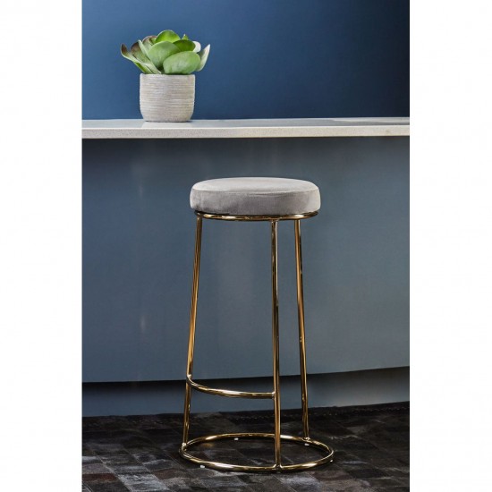 Lexington Tall Grey Velvet Bar Stool