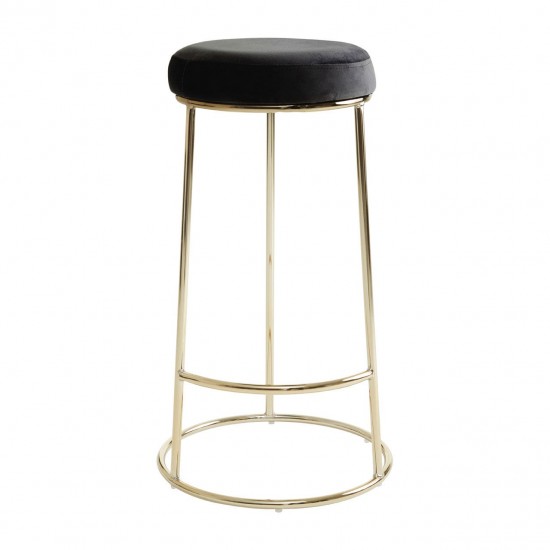 Lexington Tall Black Velvet Bar Stool