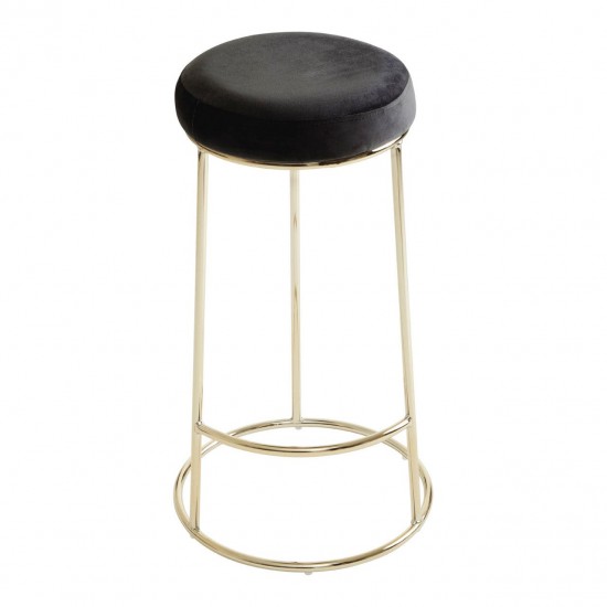 Lexington Tall Black Velvet Bar Stool