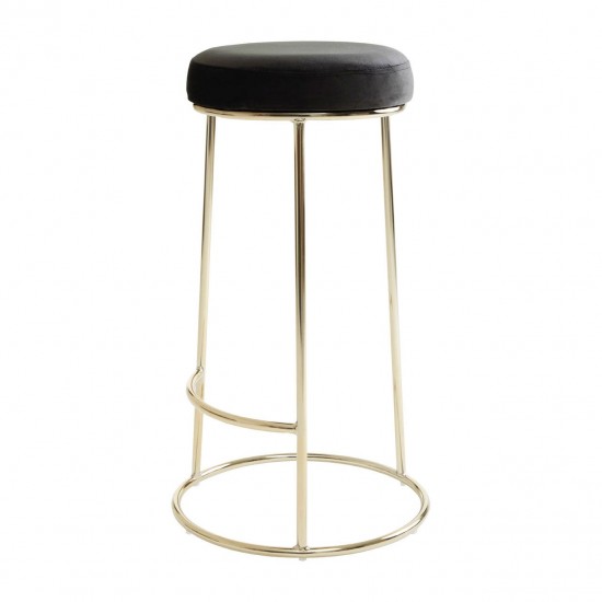 Lexington Tall Black Velvet Bar Stool