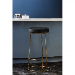 Lexington Tall Black Velvet Bar Stool