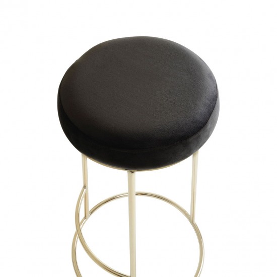 Lexington Tall Black Velvet Bar Stool