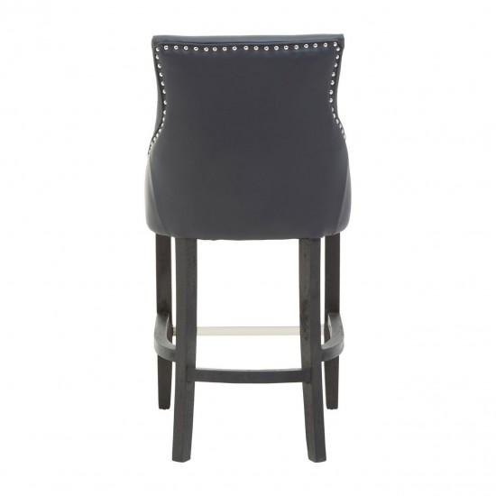 Beaumont Tall Black Faux Leather Bar Chair