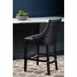 Beaumont Tall Black Faux Leather Bar Chair