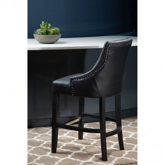 Beaumont Tall Black Faux Leather Bar Chair