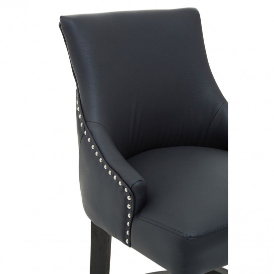 Beaumont Tall Black Faux Leather Bar Chair